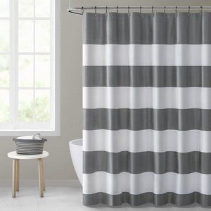 ☔️ Mainstays Gray & White Striped Shower Curtain ☔